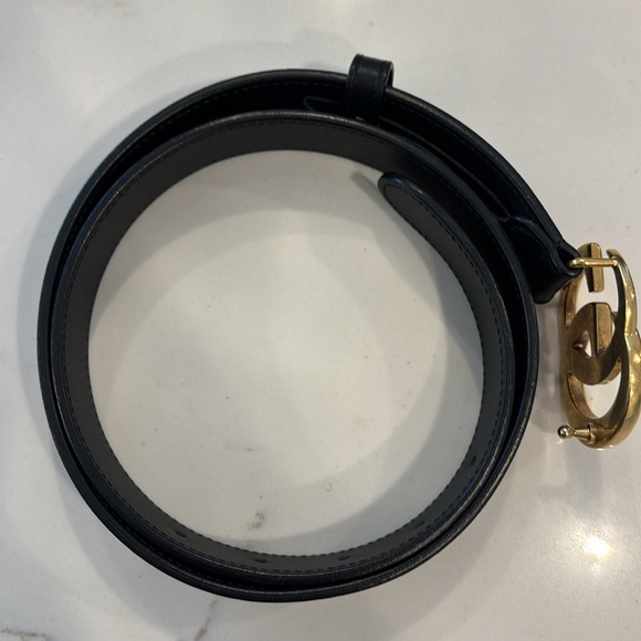 EUC AUTHENTIC GG MARMONT BLACK LEATHER BELT 80.32 WITH DUST BAG. no box - Picture 9 of 11